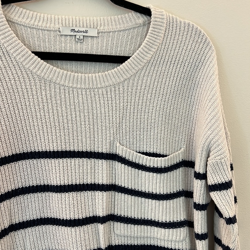 Madewell Thompson Pocket Pullover Striped Sweater - Picture 3 of 5